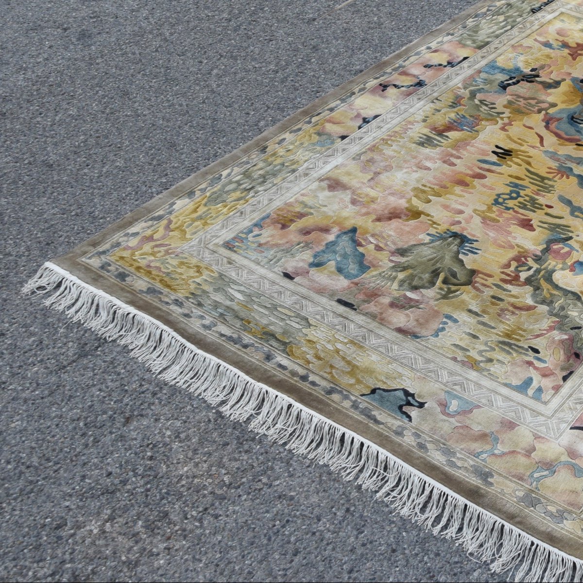 Tapis Art-déco Shangaï Soie - Entièrement Fait Main. Dim: 1,70 X 2,40 M-photo-2