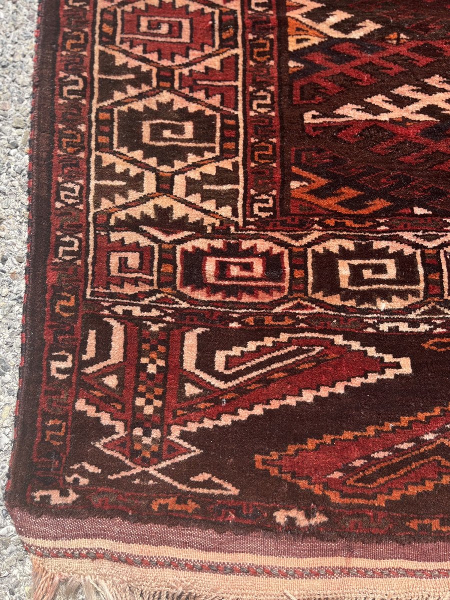 Turkmen Yomud Rug: 2.09 X 3.35 Meters, Dated 1948-photo-7