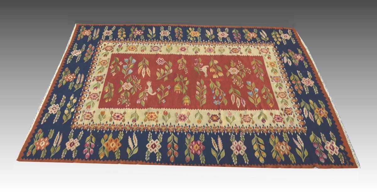 Rug, Entirely Handmade Bessarabian Kilim. Dim: 2.10 X 3.07 Meters-photo-7