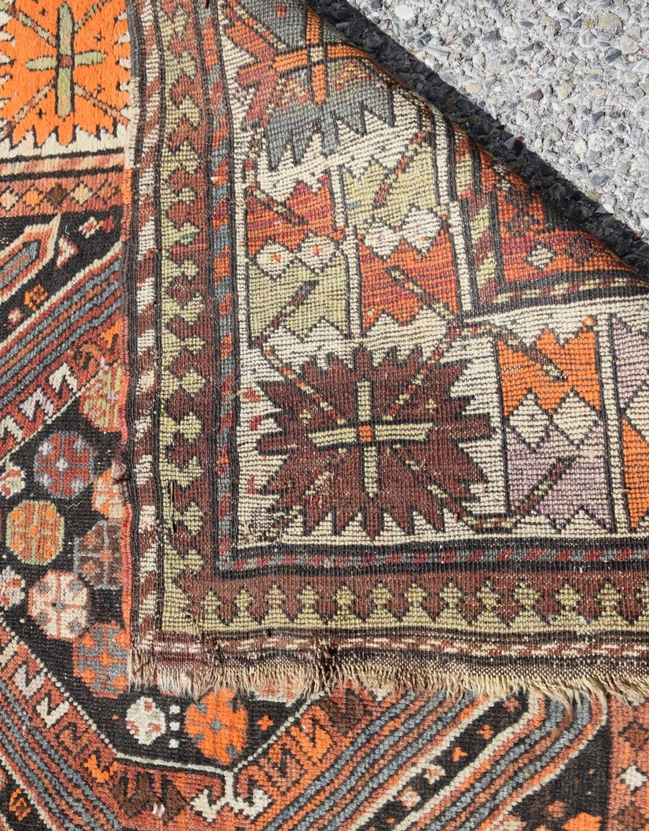 Old Caucasian Kazak Lenkoran Carpet - Dimensions: 2.22 X 1.10 Meters" -photo-2