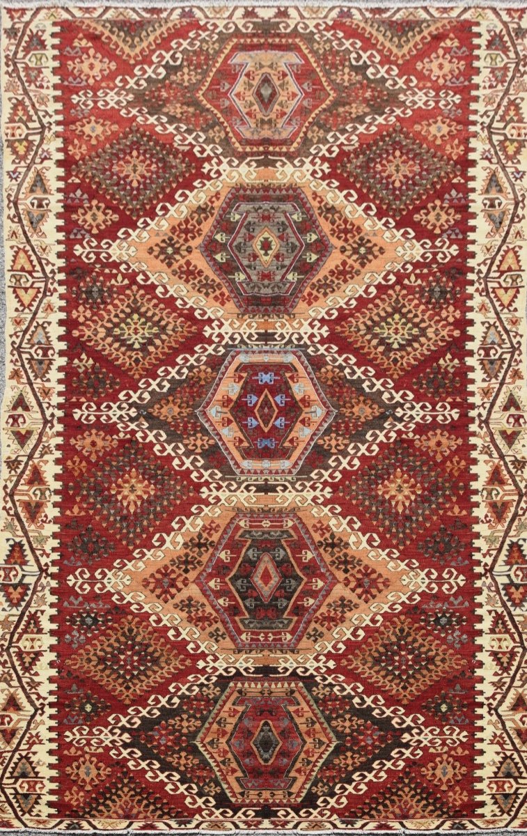 Grand Tapis Kilim Anatolien Turc  : 4.06  X 1.90 Mètres - Parfait état