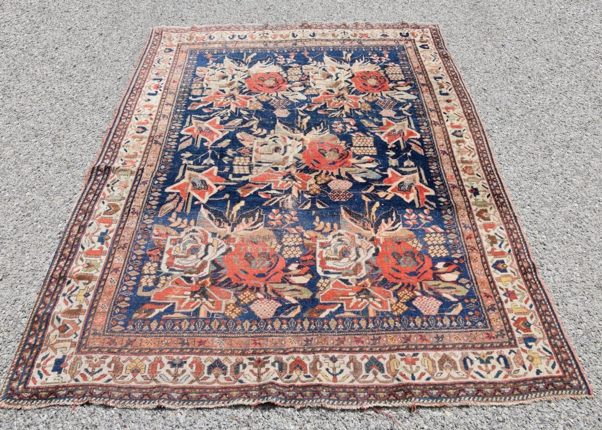 Tapis Iranien Ancien Afshar Golfang : 2.00 X 1.64 Mètres -photo-3