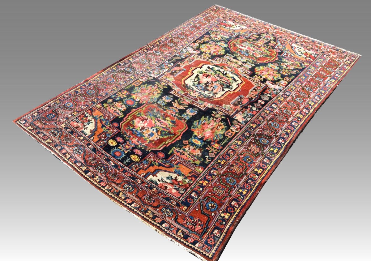 Tapis d'Orient Iran Ancien Bakhtiar Faradombeh : 3.37 x 2.13 Mètres-photo-2