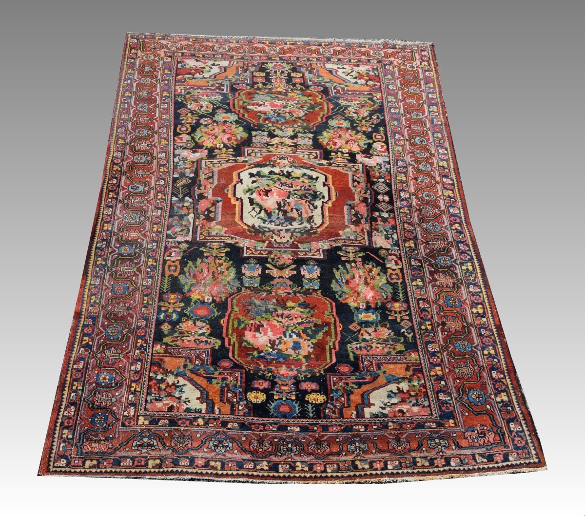 Tapis d'Orient Iran Ancien Bakhtiar Faradombeh : 3.37 x 2.13 Mètres-photo-3