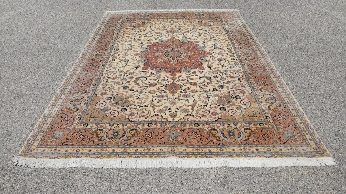 Oriental Rug Iran Tabriz Wool And Silk: 2.50 X 3.50 Meters-photo-3