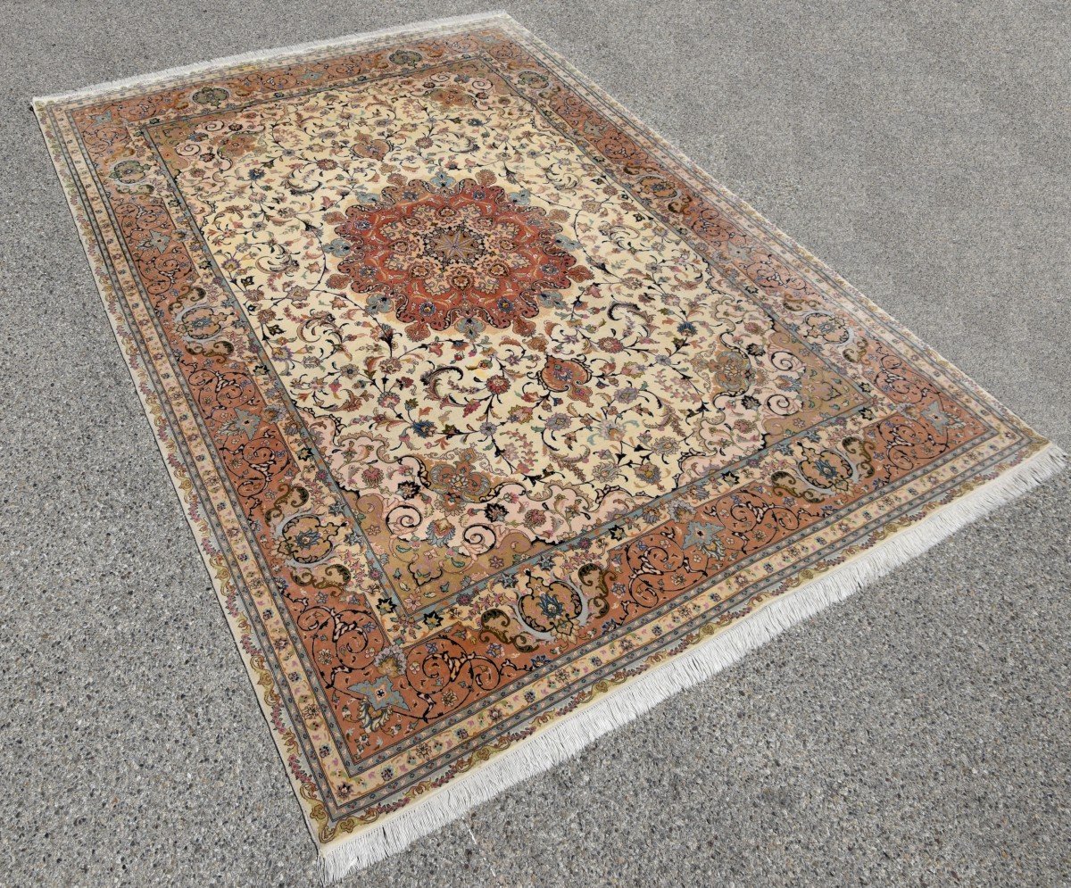 Oriental Rug Iran Tabriz Wool And Silk: 2.50 X 3.50 Meters-photo-4