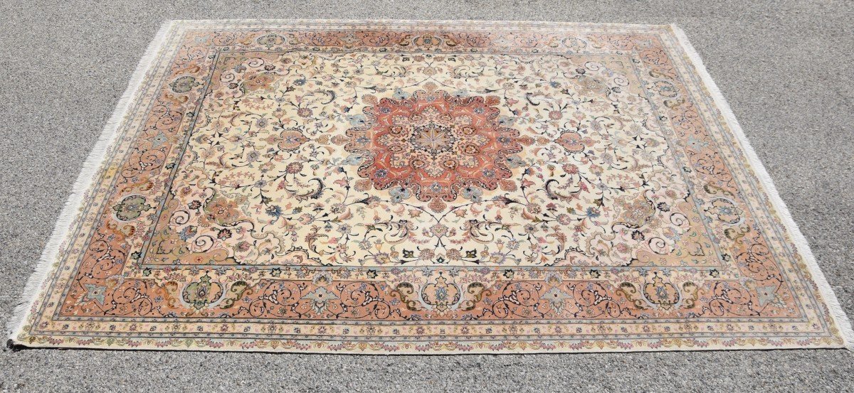 Oriental Rug Iran Tabriz Wool And Silk: 2.50 X 3.50 Meters-photo-2