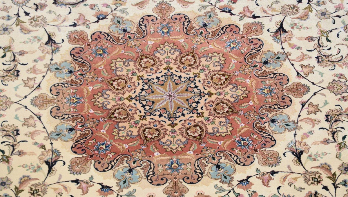 Oriental Rug Iran Tabriz Wool And Silk: 2.50 X 3.50 Meters-photo-6