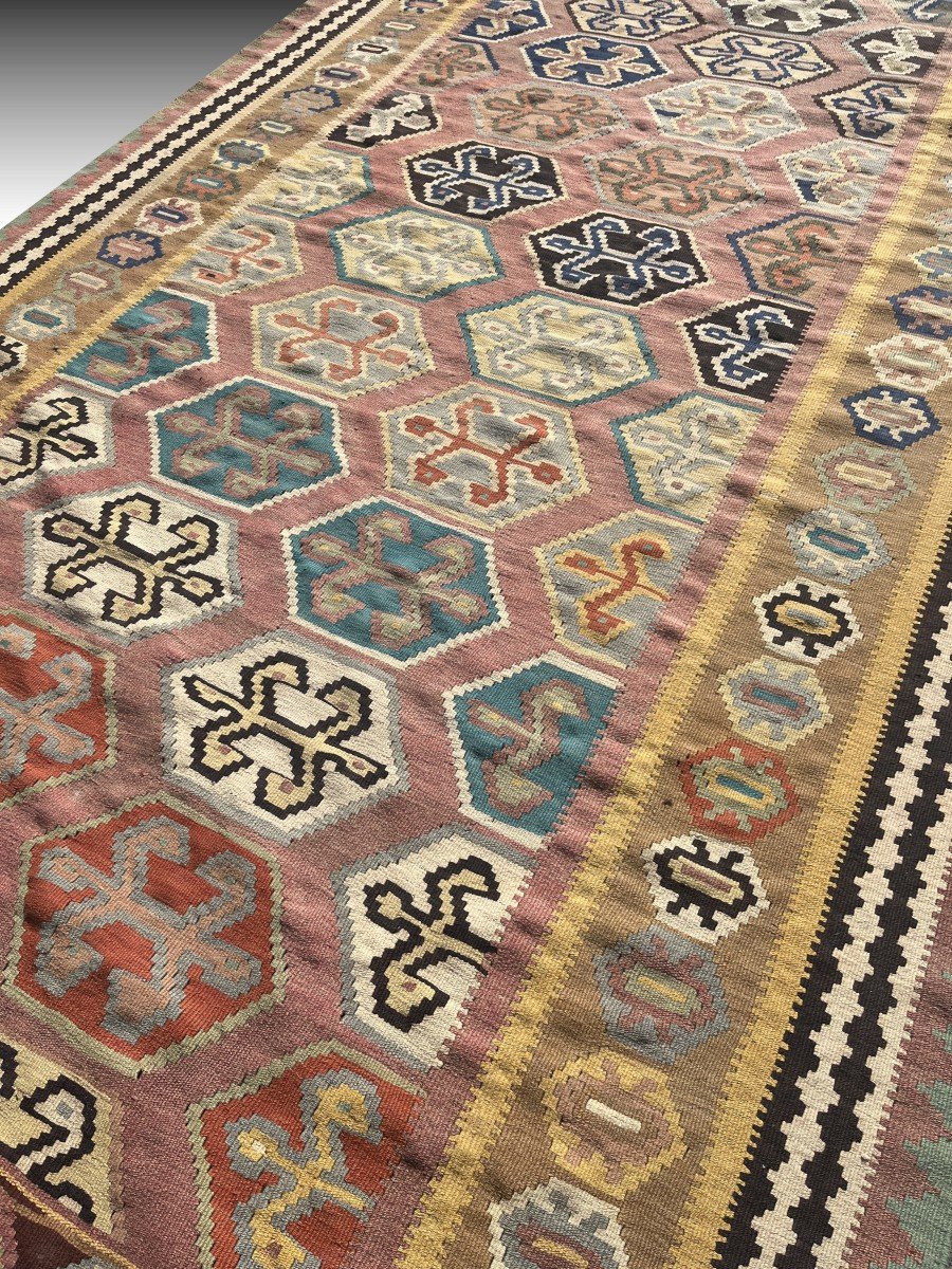 Rug Kilim Made By The Gashgai Tribes.  1.60 X 2.95 Meters -photo-2