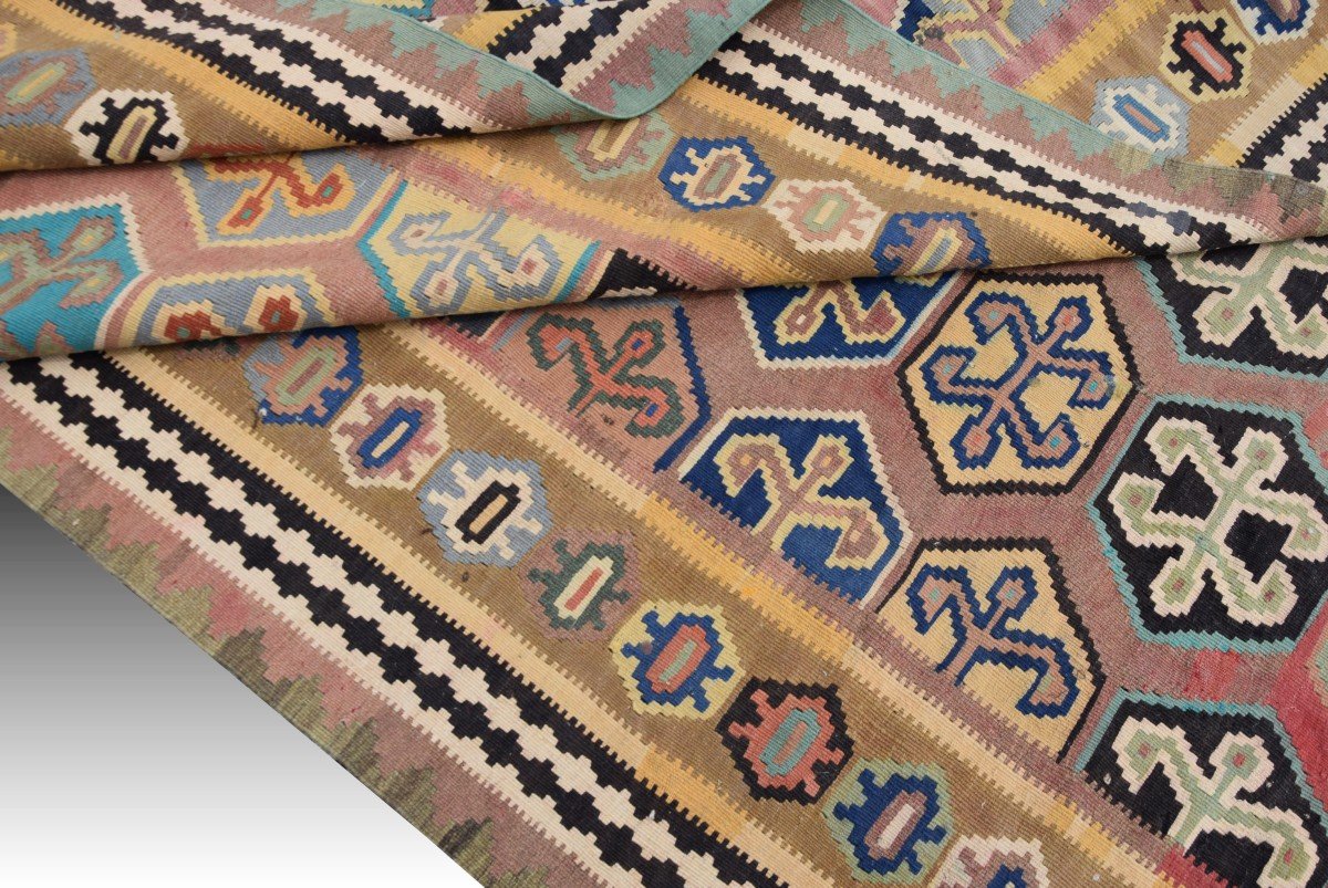 Rug Kilim Made By The Gashgai Tribes.  1.60 X 2.95 Meters -photo-5