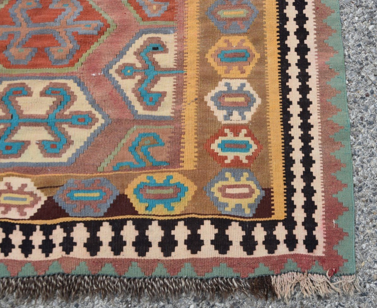 Rug Kilim Made By The Gashgai Tribes.  1.60 X 2.95 Meters -photo-6