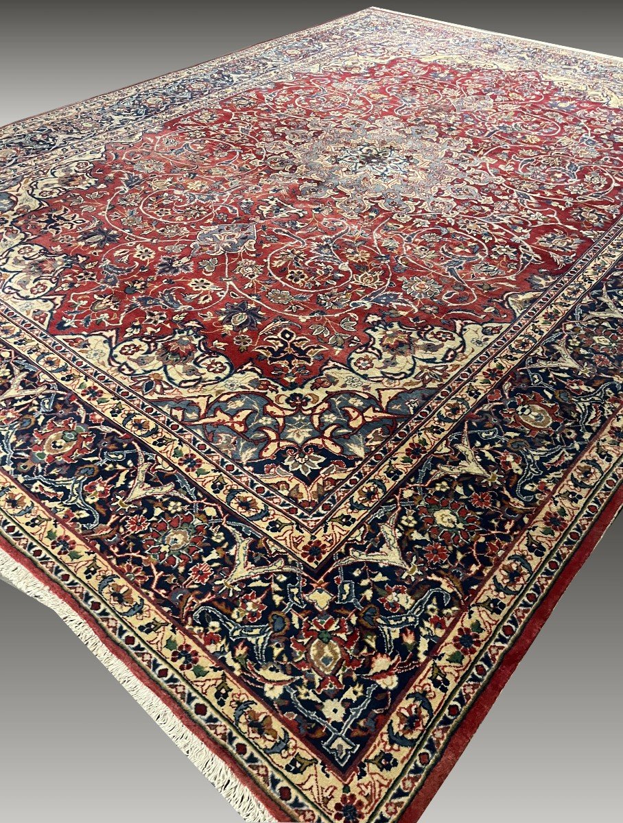 "oriental Rug Iran Isfahan - Dim: 4.17 X 3.15 Meters-photo-4