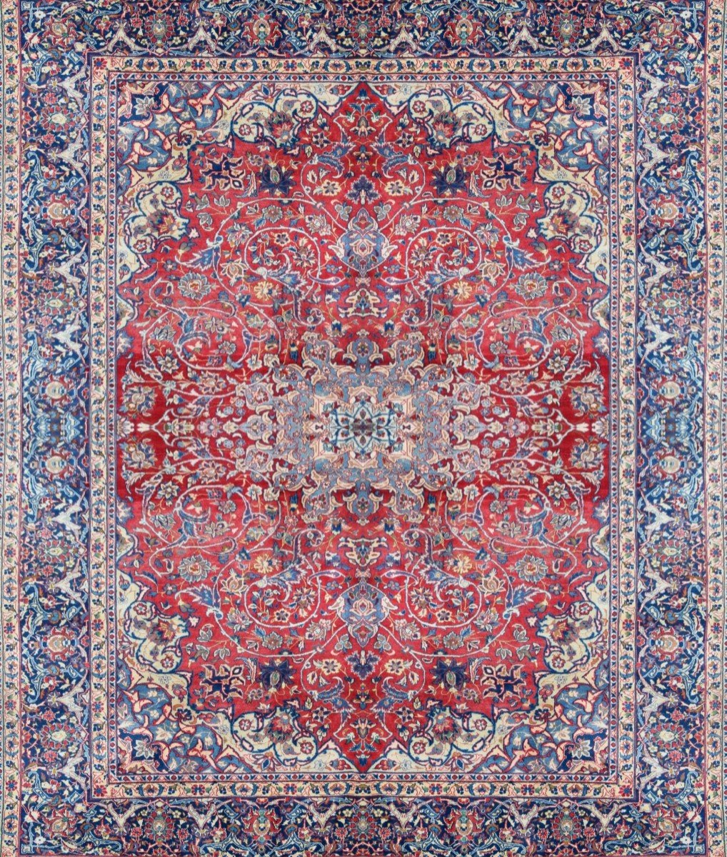 Tapis d'Orient Persan Iran Ispahan - Dim: 4.17 X 3.15 Mètres