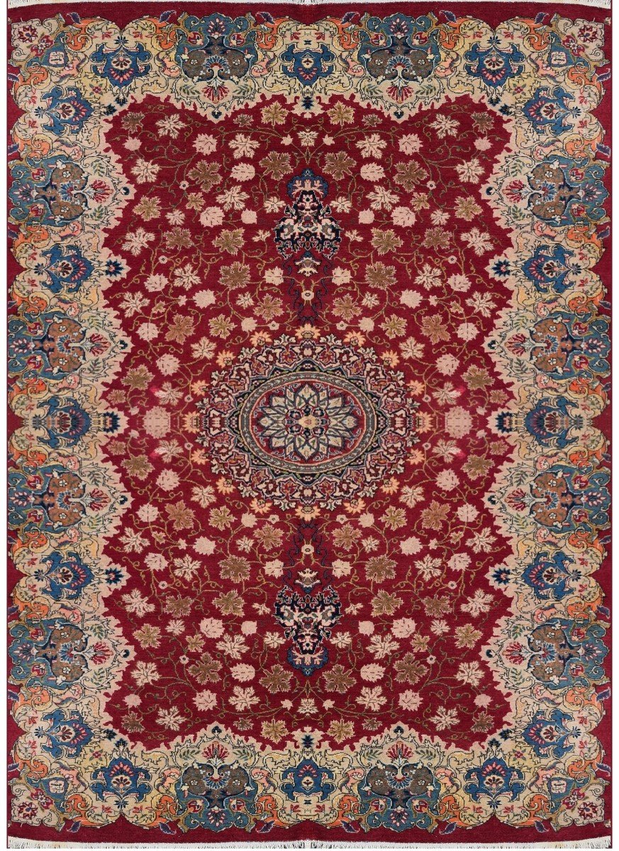 Tapis d'Orient Iran, Kashan  Persan - Milieu  XXème Siècle. 2.15 x 1.42 Mètres-photo-4