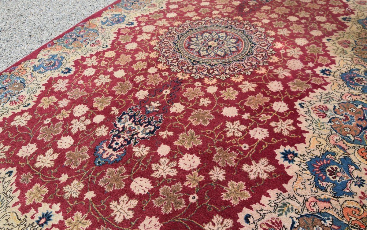 Oriental Iran Carpet, Kashan Persian - Mid 20th Century. 2.15 X 1.42 Meters-photo-8