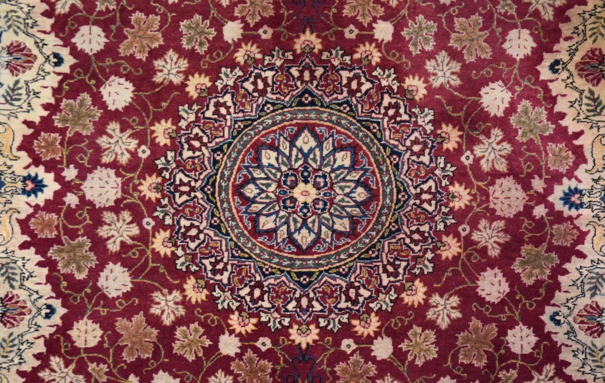 Tapis d'Orient Iran, Kashan  Persan - Milieu  XXème Siècle. 2.15 x 1.42 Mètres-photo-6