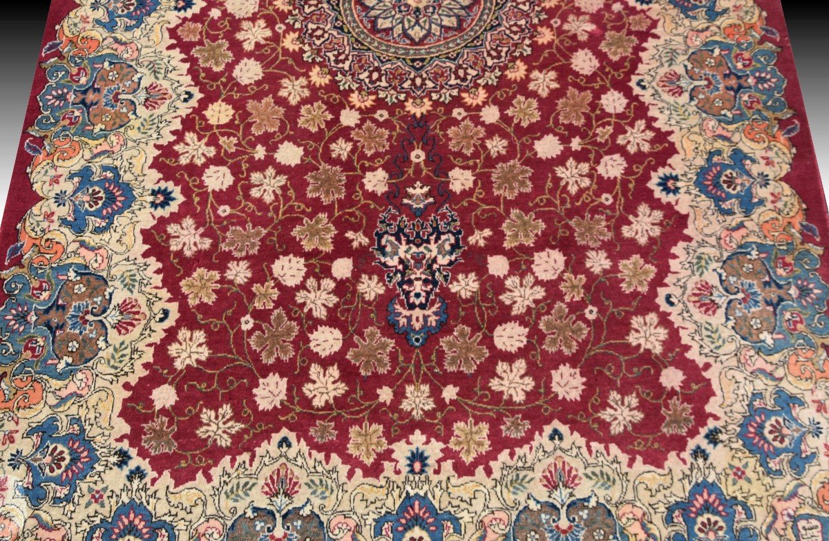 Tapis d'Orient Iran, Kashan  Persan - Milieu  XXème Siècle. 2.15 x 1.42 Mètres-photo-5