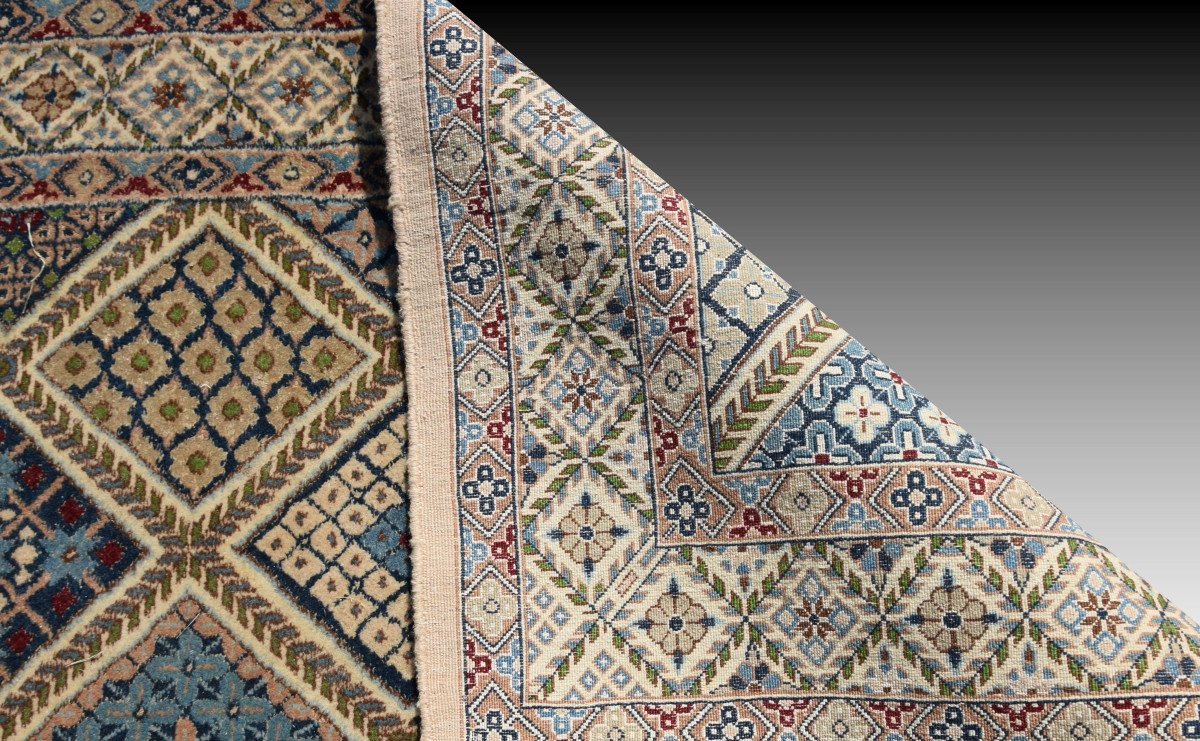 Oriental Carpet Iran Nain Wool And Silk: 1.30 X 1.86 Meters-photo-2