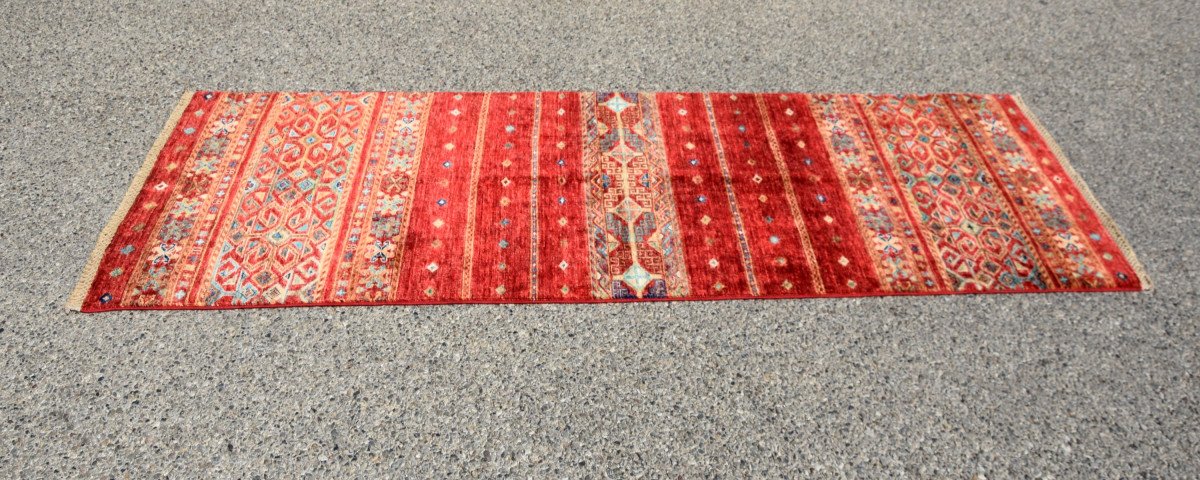 Tapis d'Orient Khorjeen Afghanistan : 2.50 X 0.82 M-photo-4