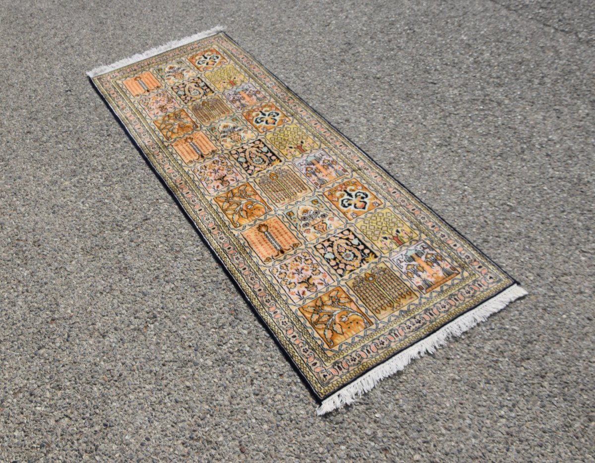 Oriental Rugs From Kashmir  Silk : 1.64 X 0.62  Meters-photo-3