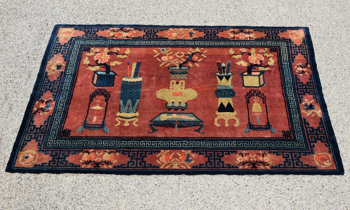 Old Chinese Beijing Rug: 160 X 230 Cm-photo-2