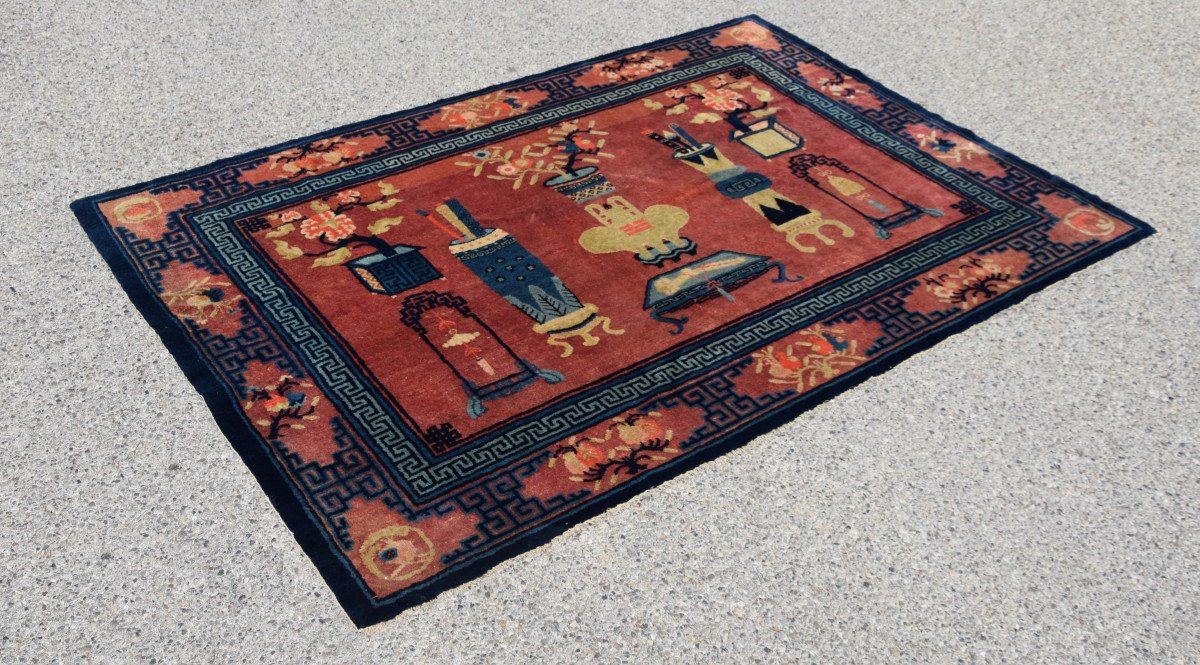 Old Chinese Beijing Rug: 160 X 230 Cm-photo-3