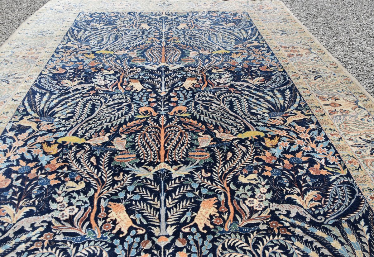  Tapis Persan Nain Iran Laine et Soie Vers 1960"fait  Main - 1.60 X 2.66 Mètres-photo-4