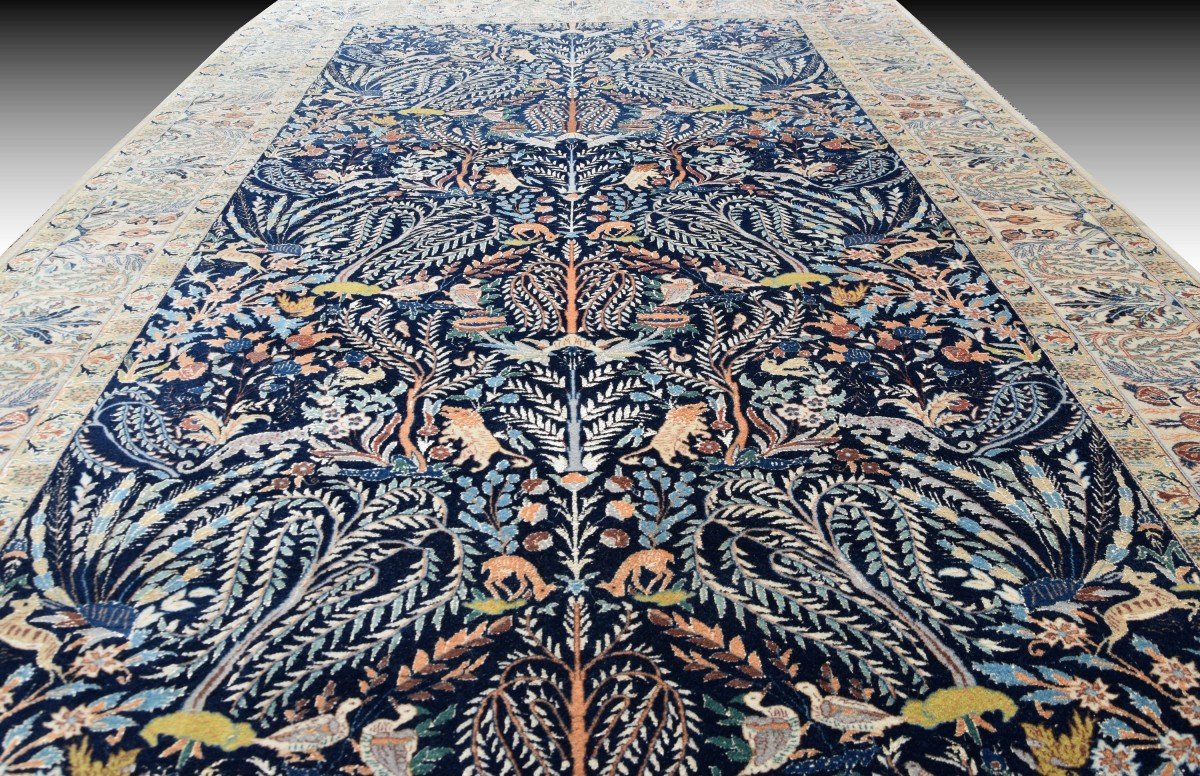  Tapis Persan Nain Iran Laine et Soie Vers 1960"fait  Main - 1.60 X 2.66 Mètres-photo-8