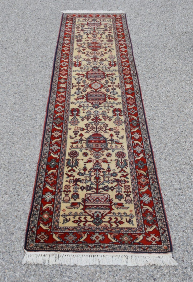 Grand et long  Tapis d'Orient Caucase Kazak Urss : 0.80 X 3.50 Mètres -photo-2