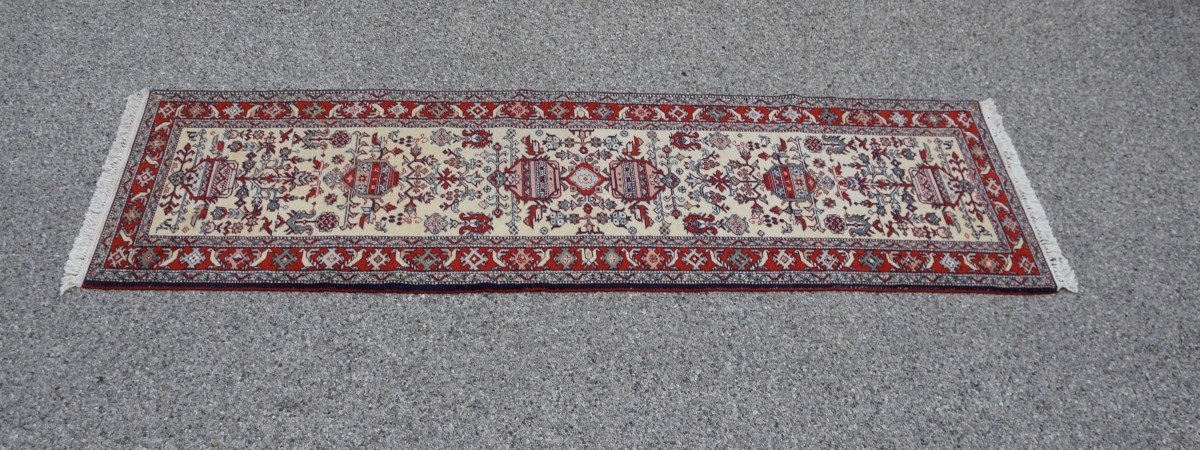 Grand et long  Tapis d'Orient Caucase Kazak Urss : 0.80 X 3.50 Mètres -photo-4