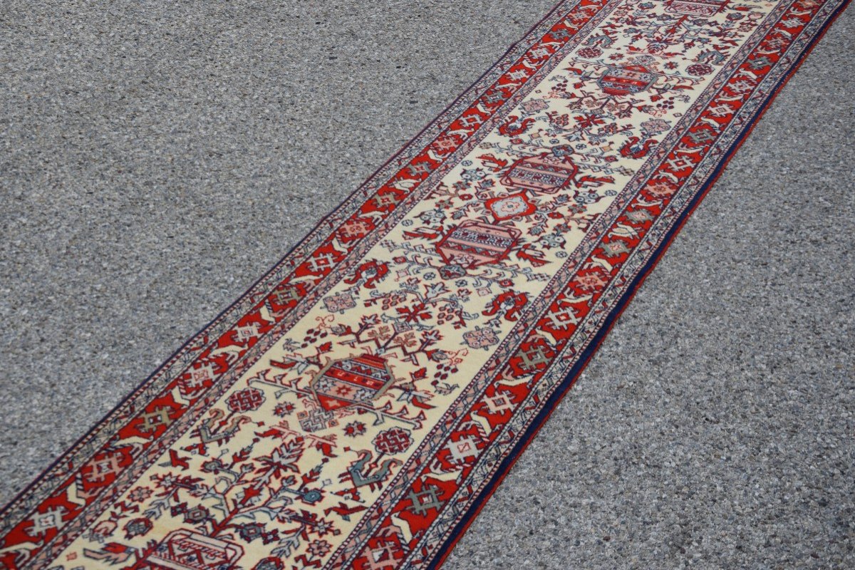 Grand et long  Tapis d'Orient Caucase Kazak Urss : 0.80 X 3.50 Mètres -photo-3