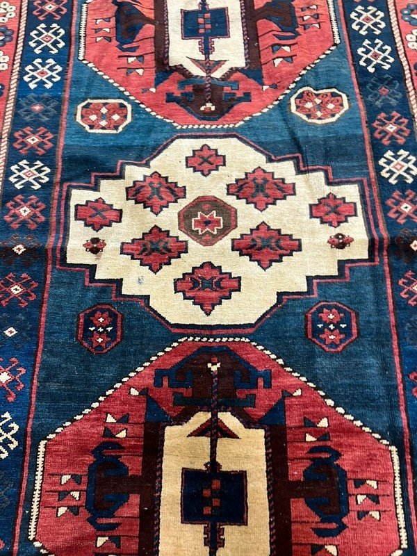 Oriental Carpet From The Caucasus Kazak: 3.50 X 1.30 Meters - Hallway Rug, Runner-photo-4