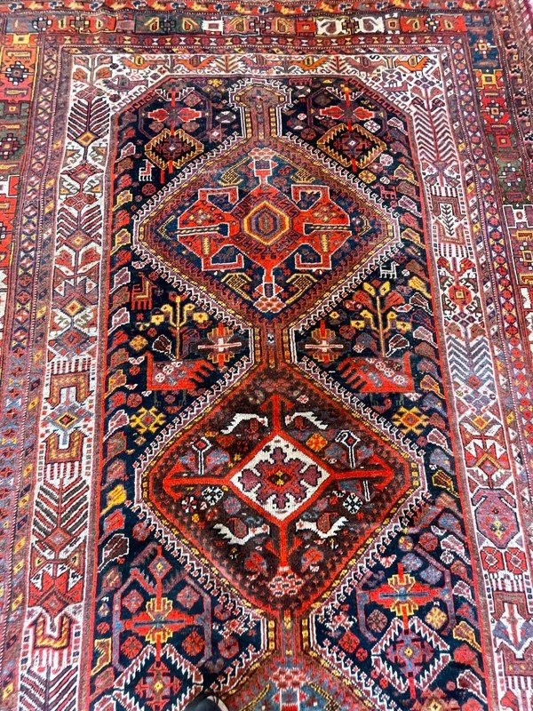 Tapis d'Orient Iran Shiraz  Tribus  Khamseh : 3.00 X 1.85 Mètres-photo-2