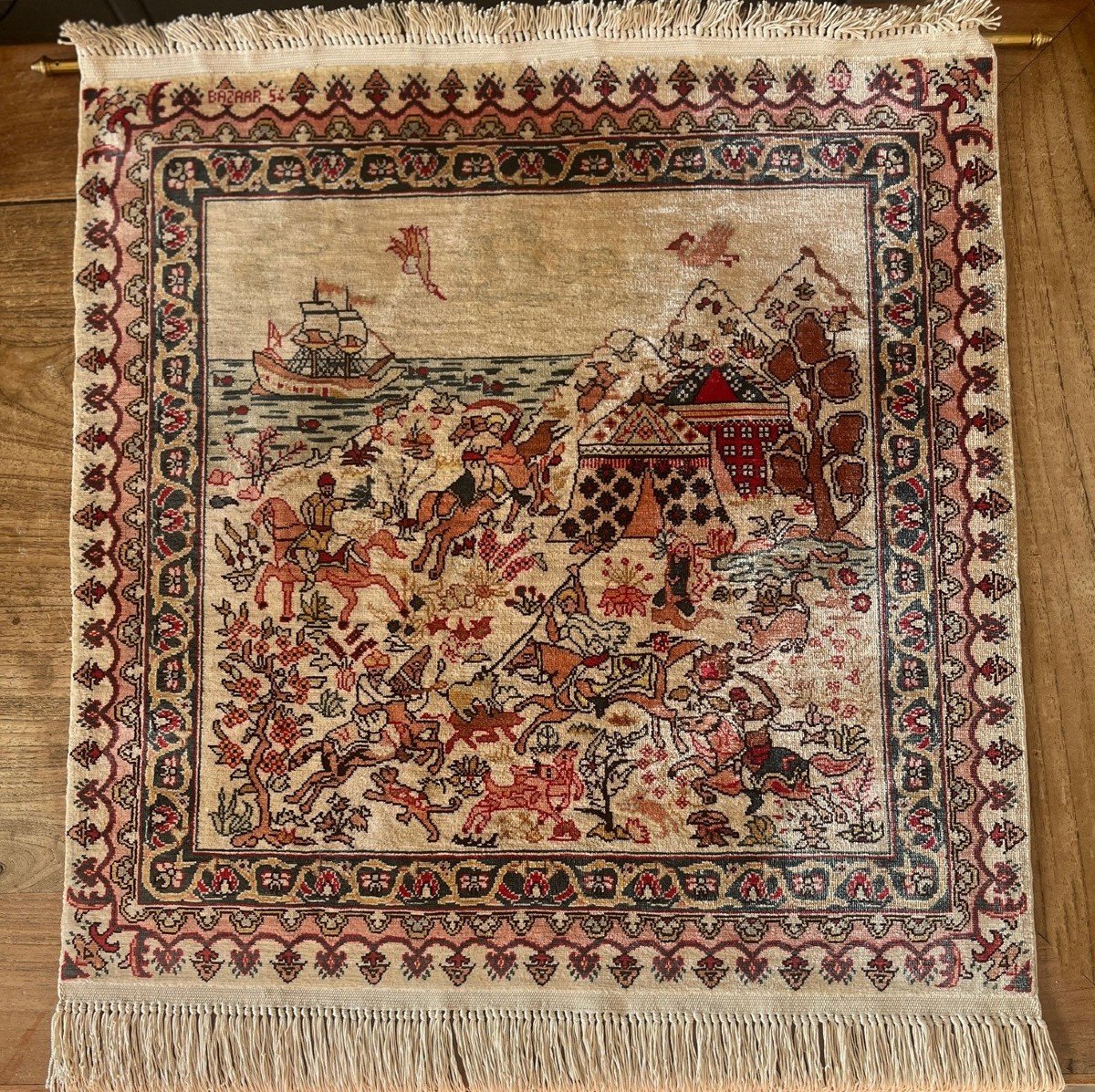 Turkish Hereke Oriental Silk Rug: 0.50 X 0.50 Cm -photo-4