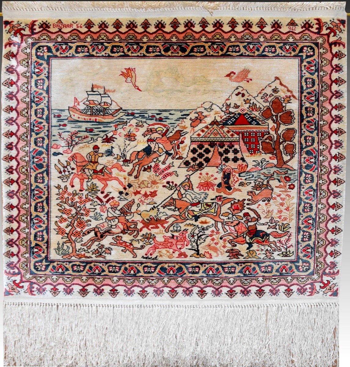 Turkish Hereke Oriental Silk Rug: 0.50 X 0.50 Cm 