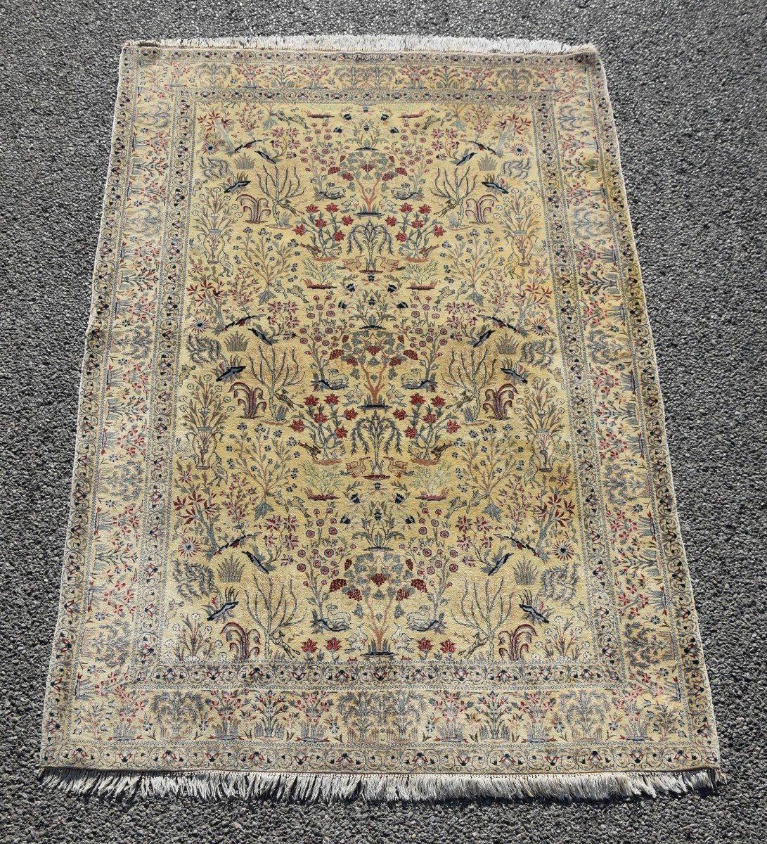 Oriental Rug Iran Nain Wool And Silk - Signed - 1.60 X 2.30 Meters-photo-3