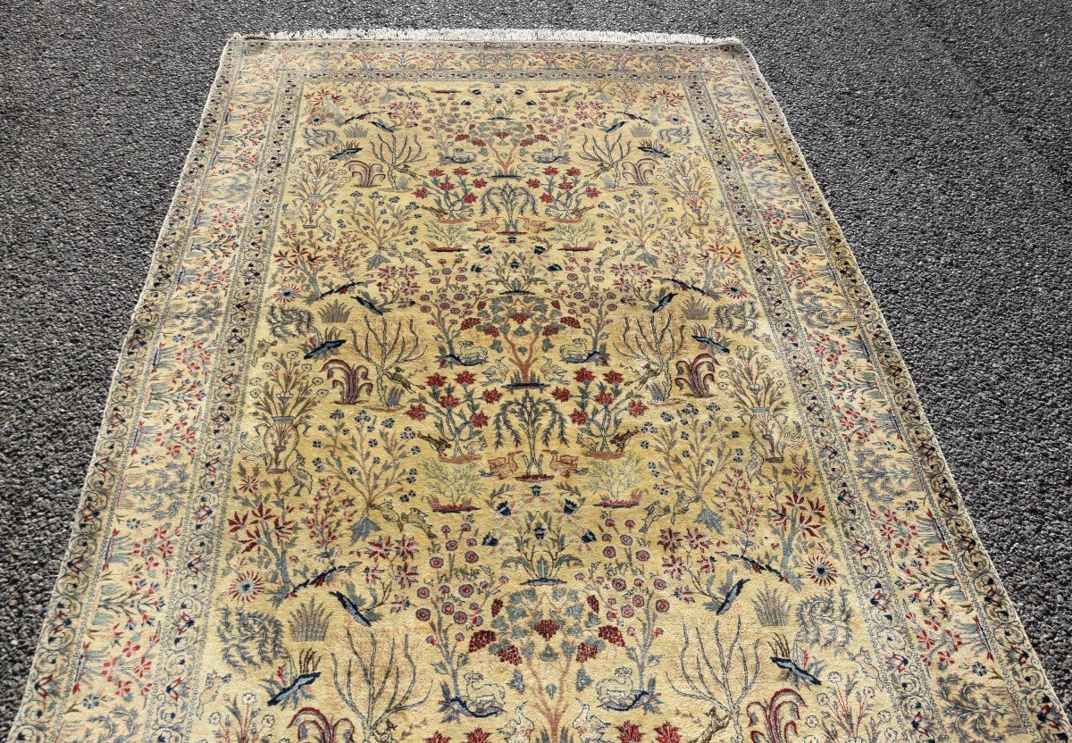 Oriental Rug Iran Nain Wool And Silk - Signed - 1.60 X 2.30 Meters-photo-5