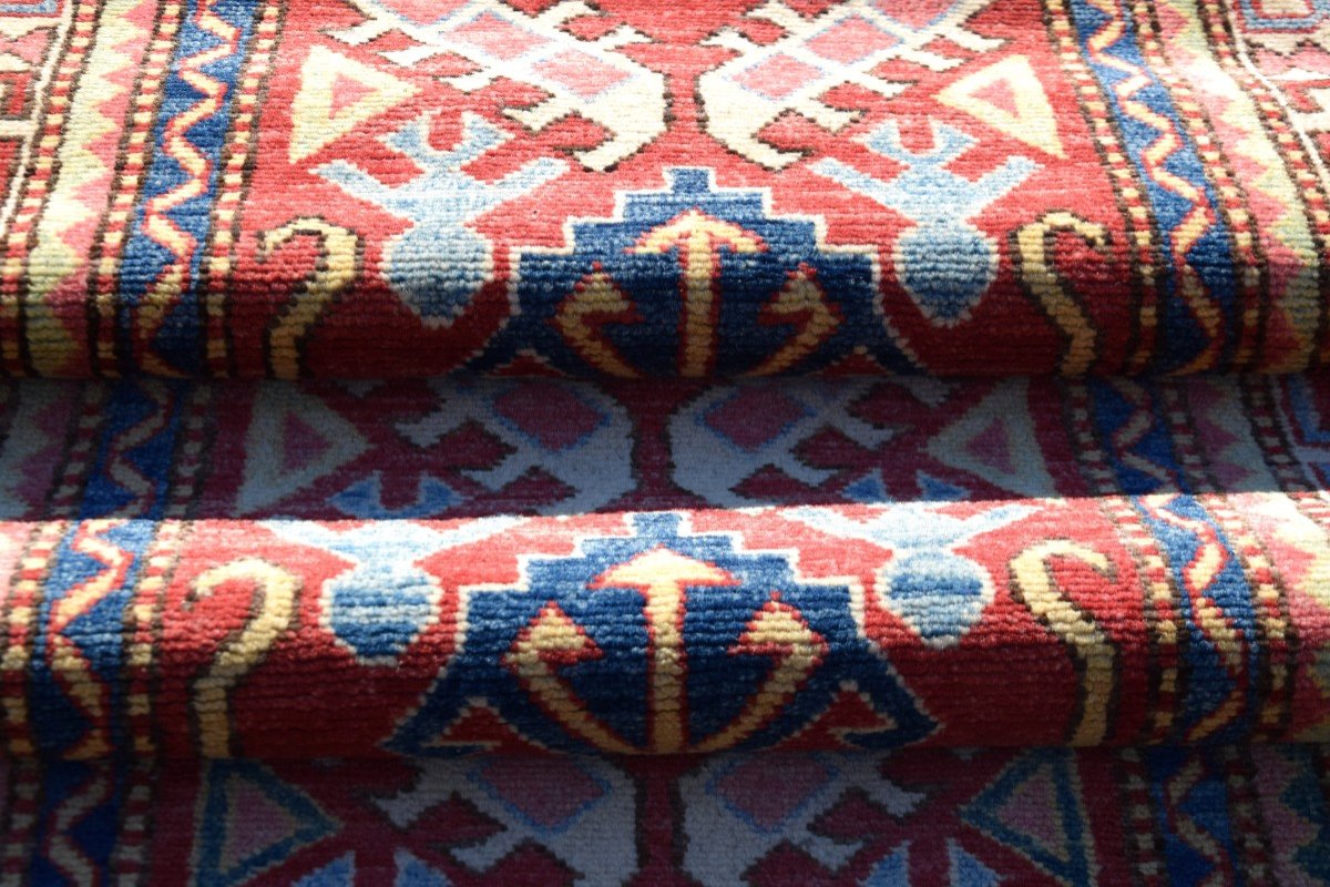 Tapis d'Orient Ghazni Kazak Afghanistan : 3.09 x 0.80 Mètres -Tapis de Couloir-photo-1