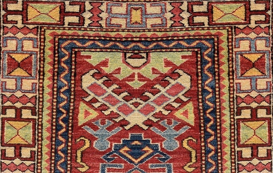 Tapis d'Orient Ghazni Kazak Afghanistan : 3.09 x 0.80 Mètres -Tapis de Couloir-photo-5