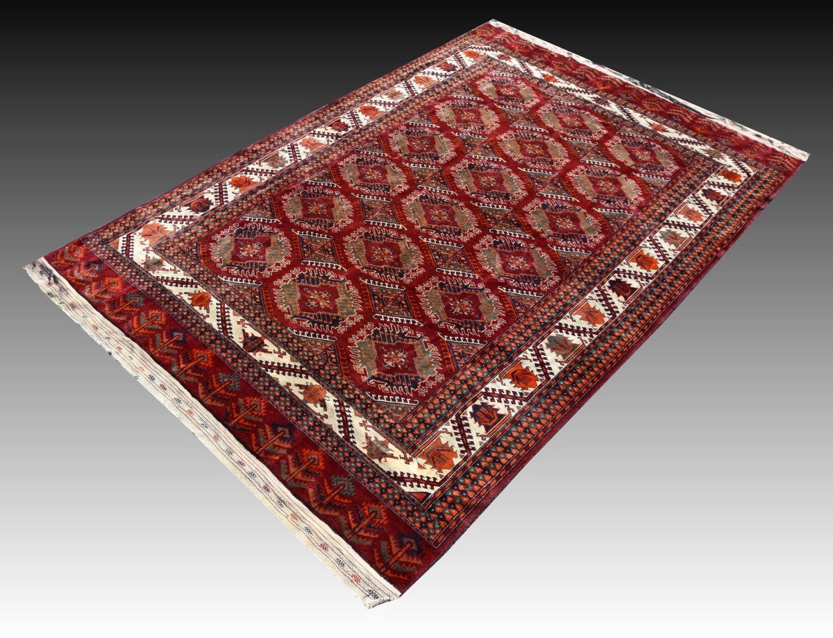 Tapis Boukhara Kizil-Ayak Turkmène : 2.70 X 1.86 M - Fait Main-photo-2