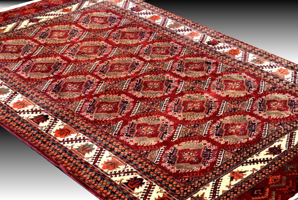 Turkmen Kizil-ayak Bukhara Rug: 2.70 X 1.86 M - Handmade-photo-2