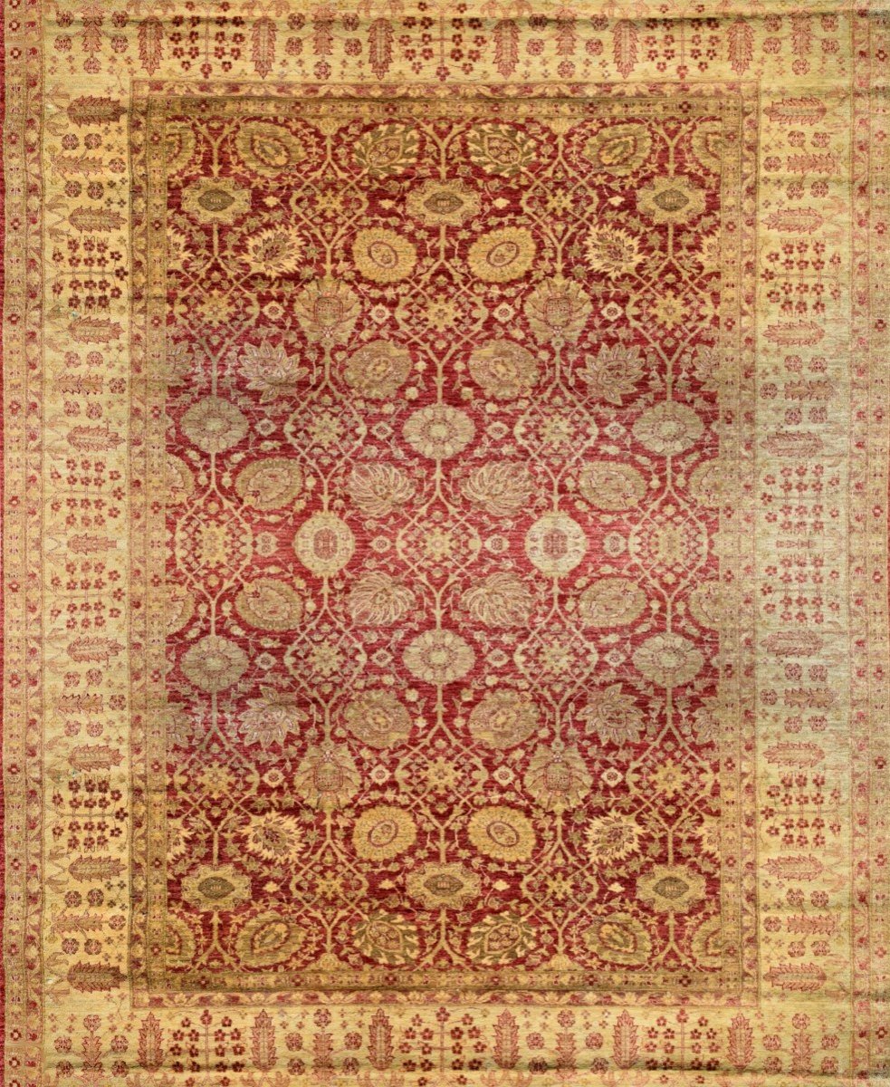 Large Ziegler Oriental Rug: 3.90 X 2.80 Meters - Handmade In Wool