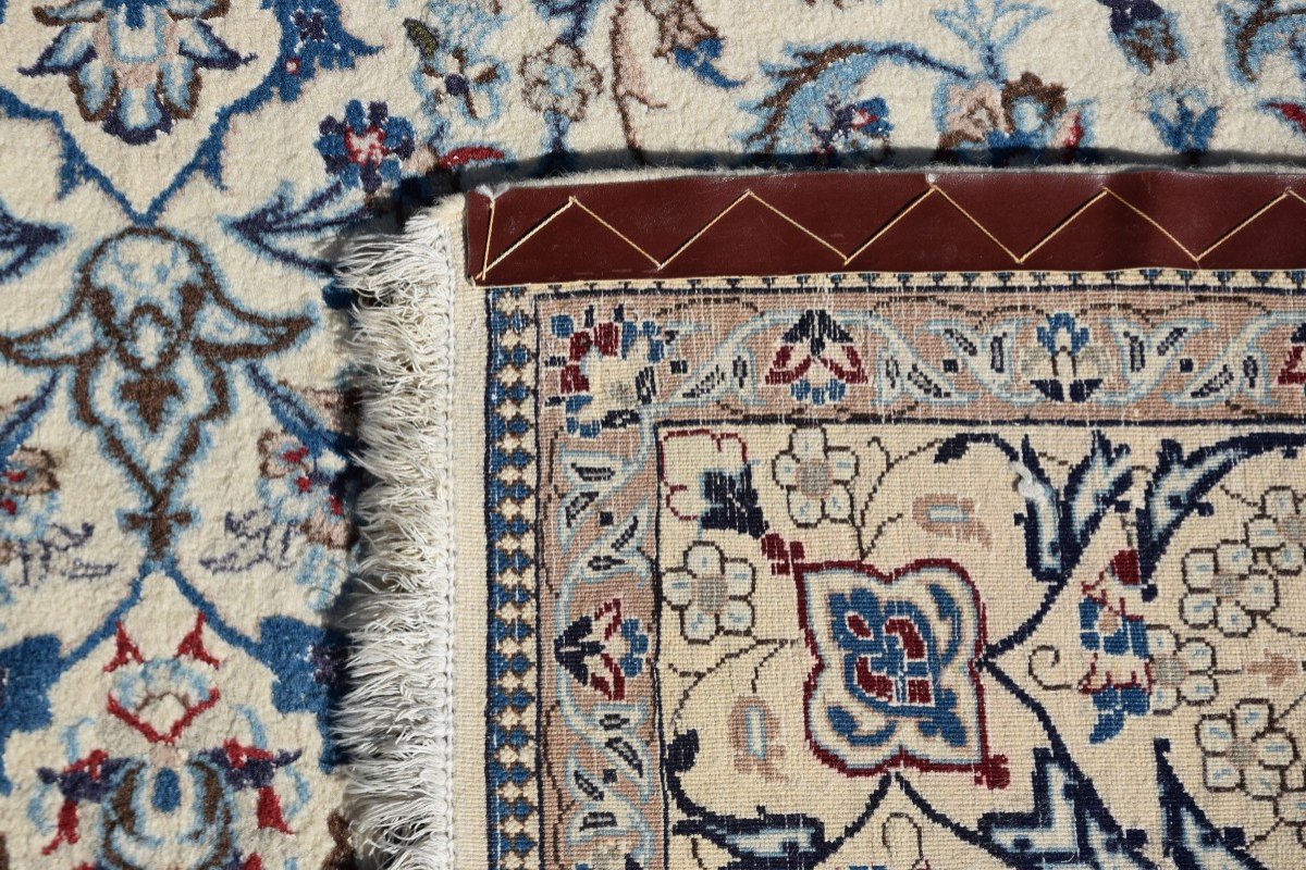 Tapis d'Orient Persan Iran Naïn Laine Et Soie : 3.10 X 2.08 Mètres-photo-2