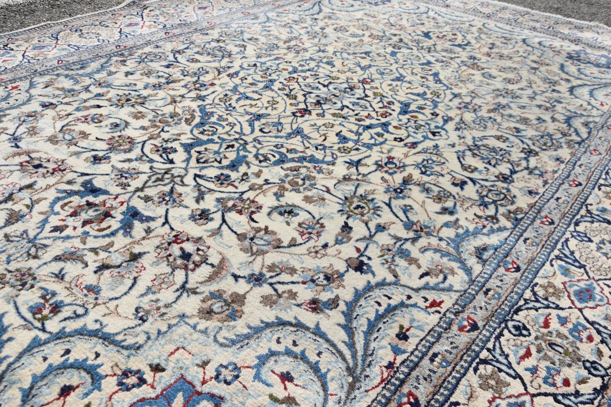 Tapis d'Orient Persan Iran Naïn Laine Et Soie : 3.10 X 2.08 Mètres-photo-6