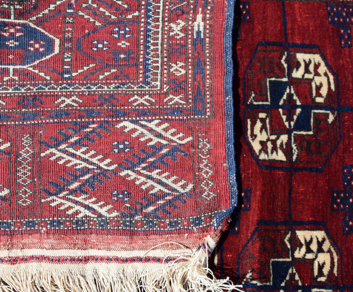 Semi-antique Turkmen Bukhara Rug: 2.90 × 2.10 Meters-photo-8