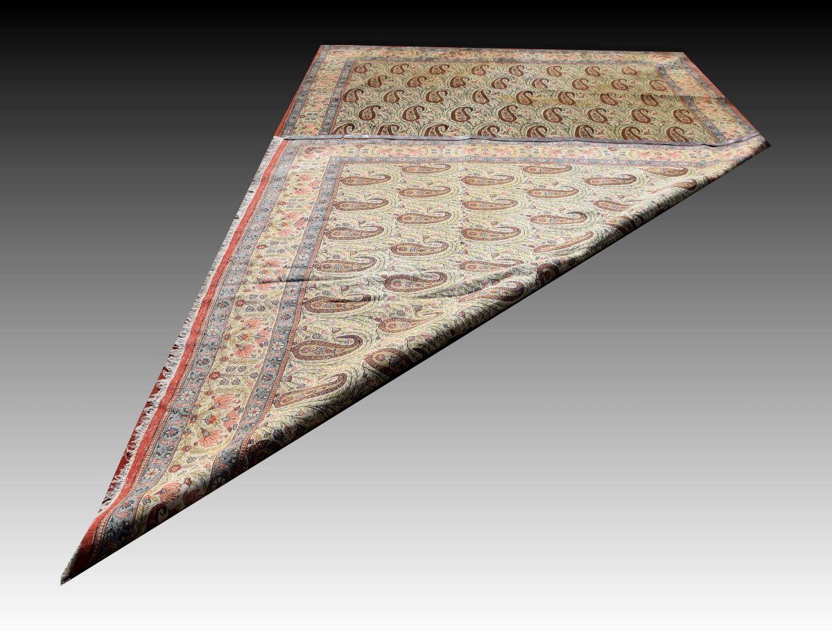 Grand Tapis d'Orient Iran Ghoum, Laine Kurk : 4.07 X 2.45 Mètres-photo-6