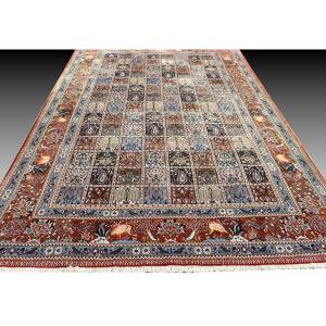 Oriental Rug, Persian, Iran Moud Wool And Silk, 1.96 X 3.03 M