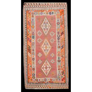 Old Shiraz Gashgaï Oriental Kilim Rug: 1.50 X 285  Meters