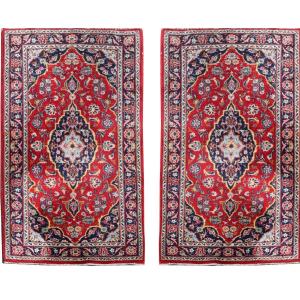 Paire de Tapis d'Orient Orient Iran Kashan : 137 x 070 cm