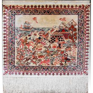 Tapis d'Orient Héréké Turc En Soie : 0.50 X 0.50 Cm  